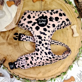 Beige & Black Scruffy Dots Dog Harness