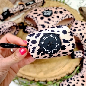 Beige & Black Scruffy Dots Poo Bag Holder