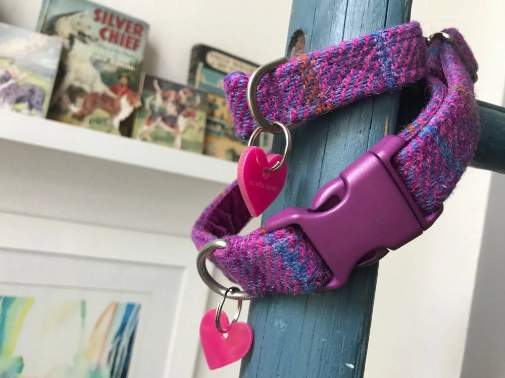 Berry Harris Tweed Designer Dog Collar