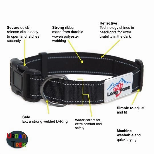 Black Reflective Dog Collar