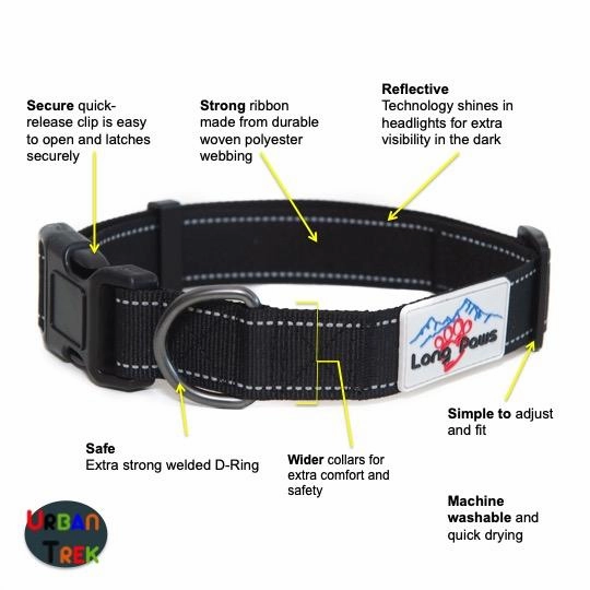 Black Reflective Dog Collar