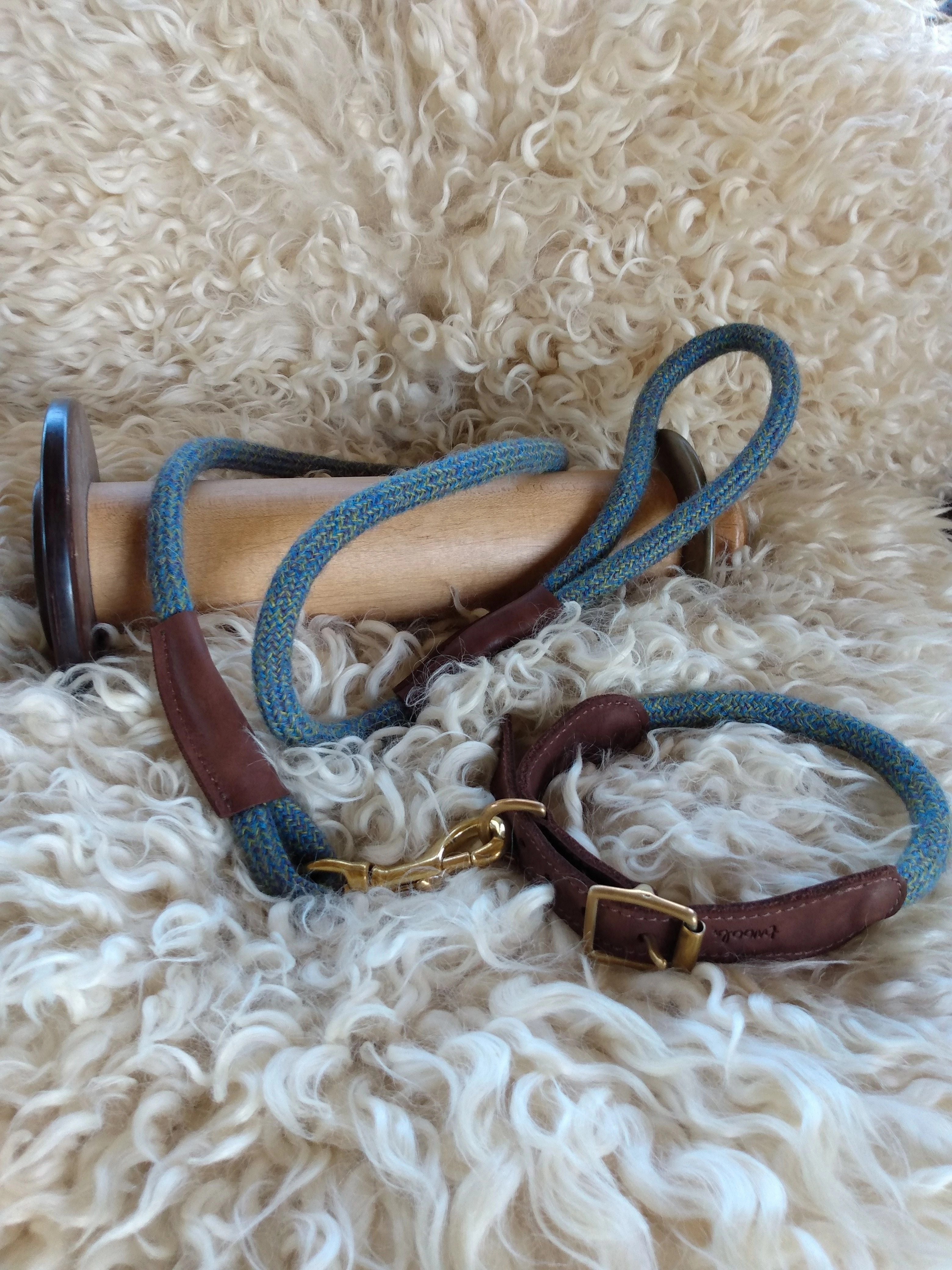 Blue Tweed 100% British Wool Dog Collar
