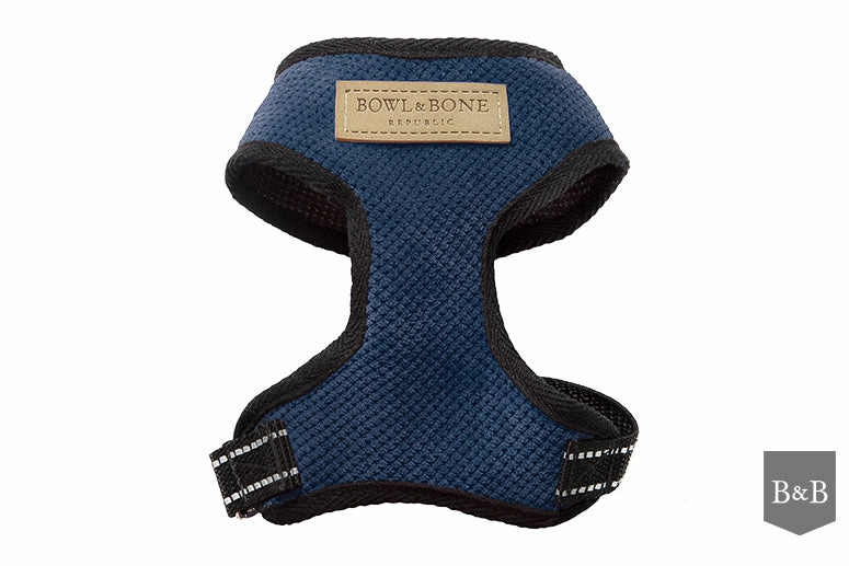 Bowl and Bone Candy Blue Dog Harness And Lead Set