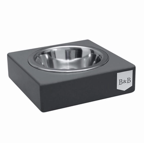 Bowl and Bone Graphite Single Dog Bowl