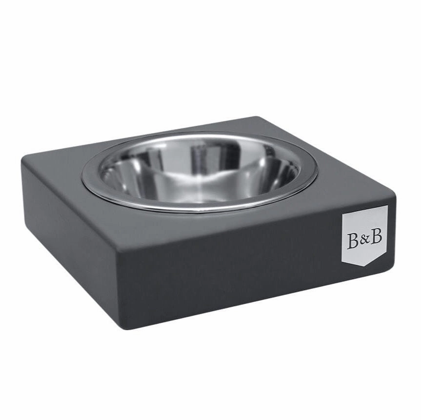 Bowl and Bone Graphite Single Dog Bowl