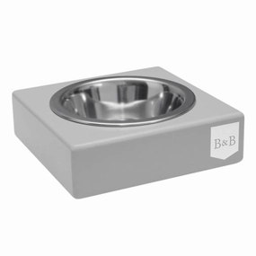 Bowl and Bone Grey Single Dog Bowl
