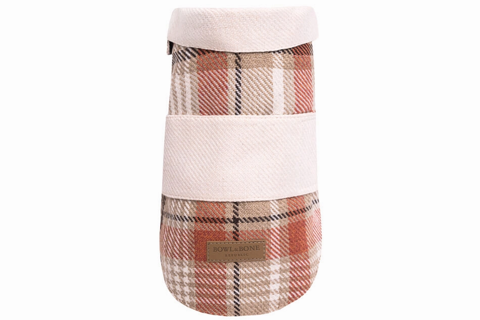 Bowl and Bone Orange Tweed Leaf Dog Coat