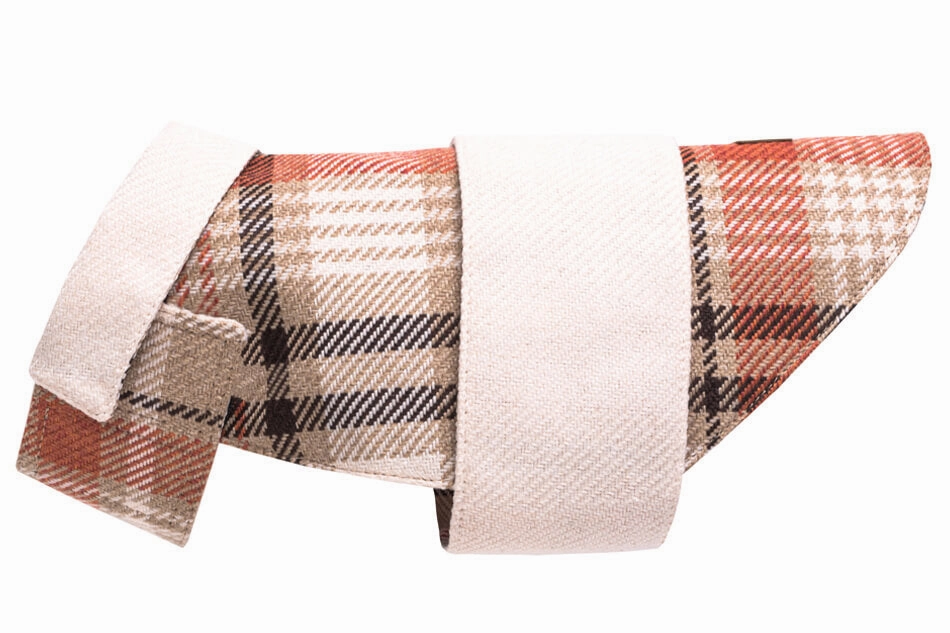 Bowl and Bone Orange Tweed Leaf Dog Coat