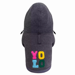Bowl and Bone Yolo Graphite Dog Hoodie