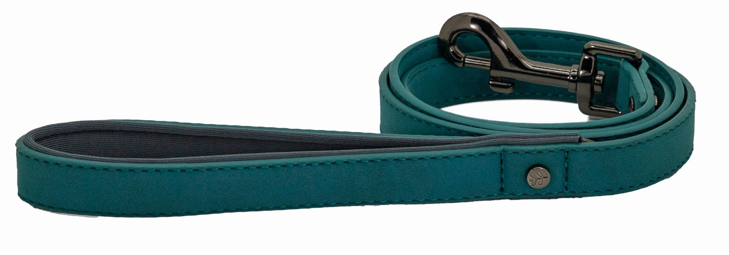 Brights Tech Teal Vegan Leather Dog Collar