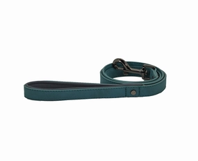 Brights Tech Teal Vegan Leather Dog Lead
