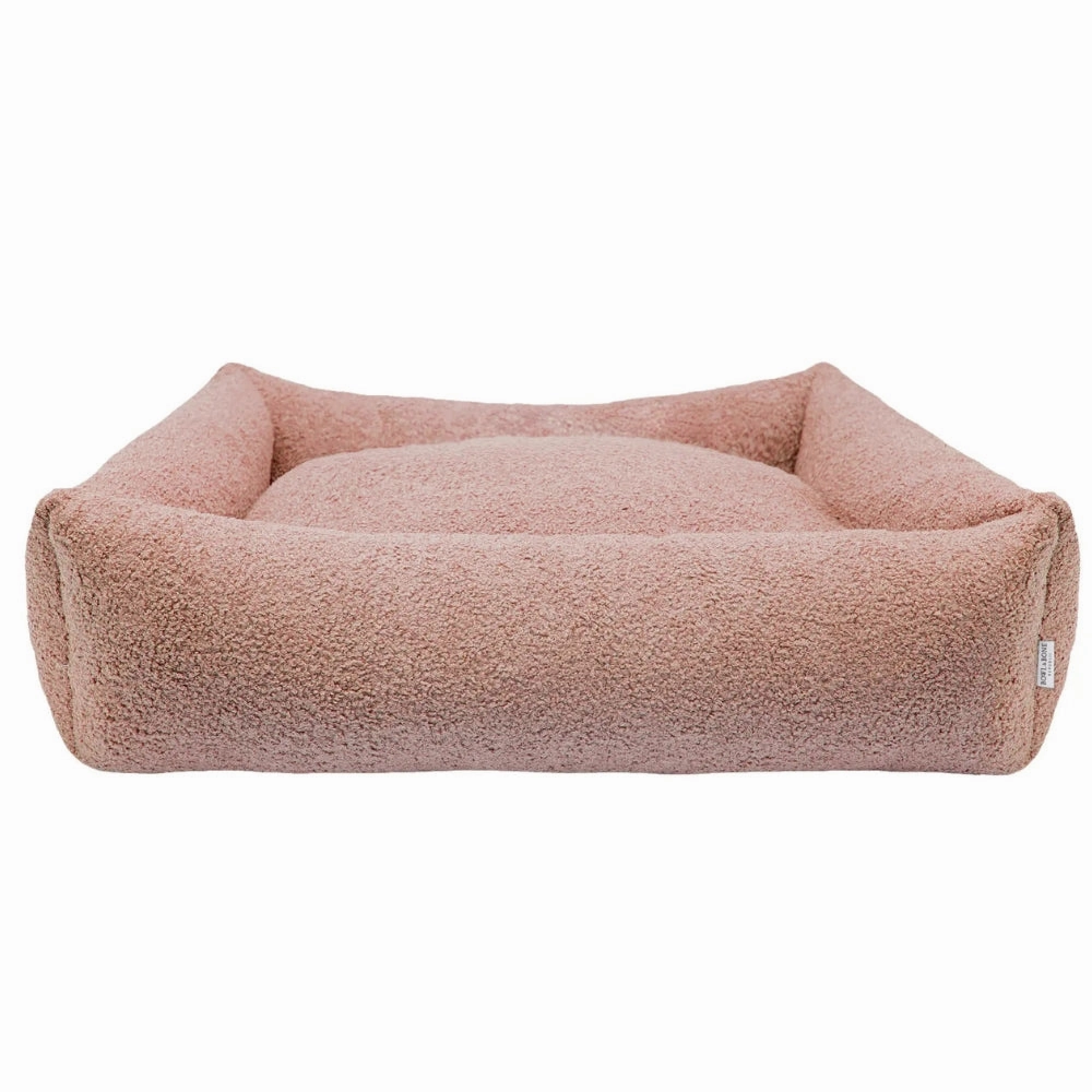 Calming Boucle Harmony Dog Bed in Harmony Pink