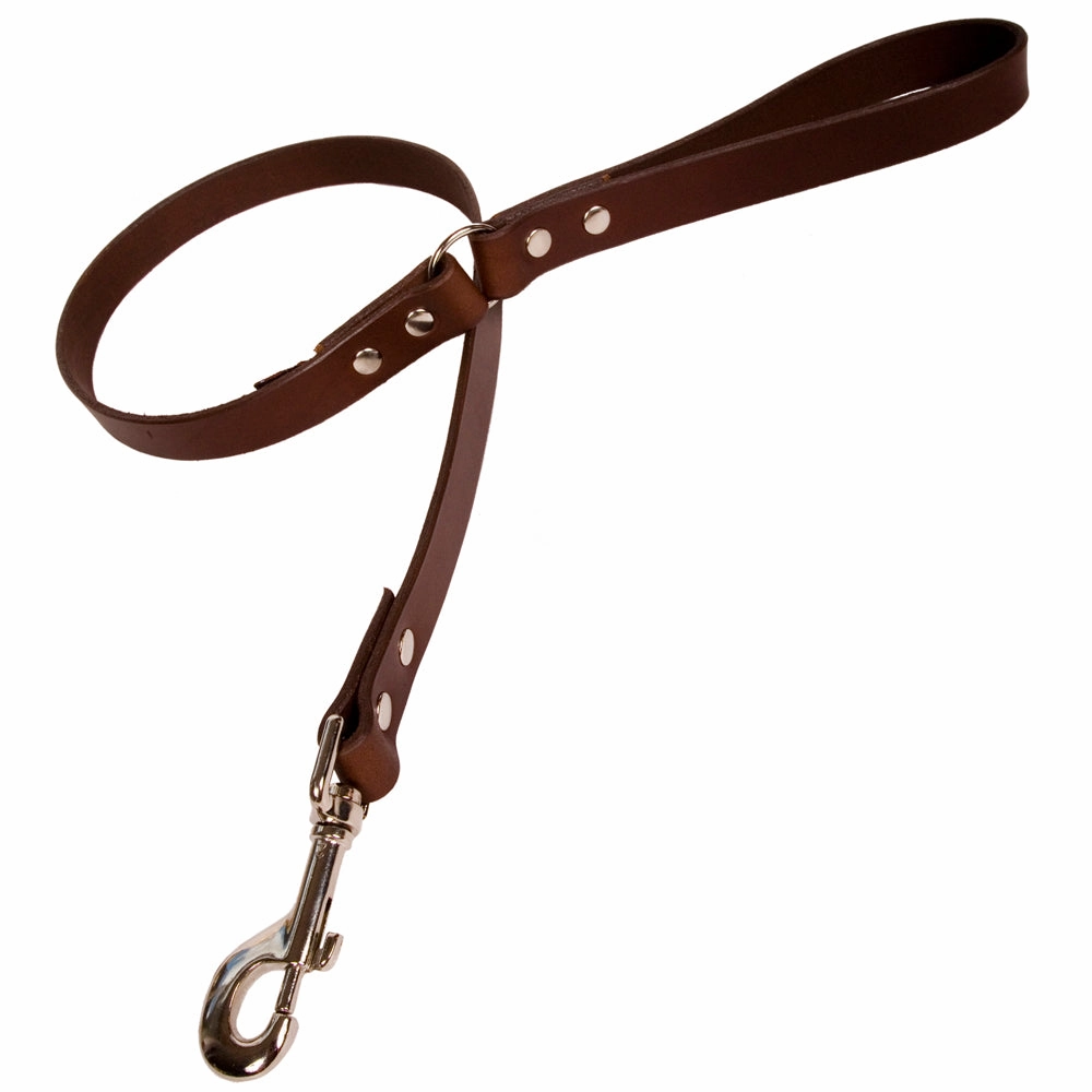 Chocolate Brown Leather Dog Collars