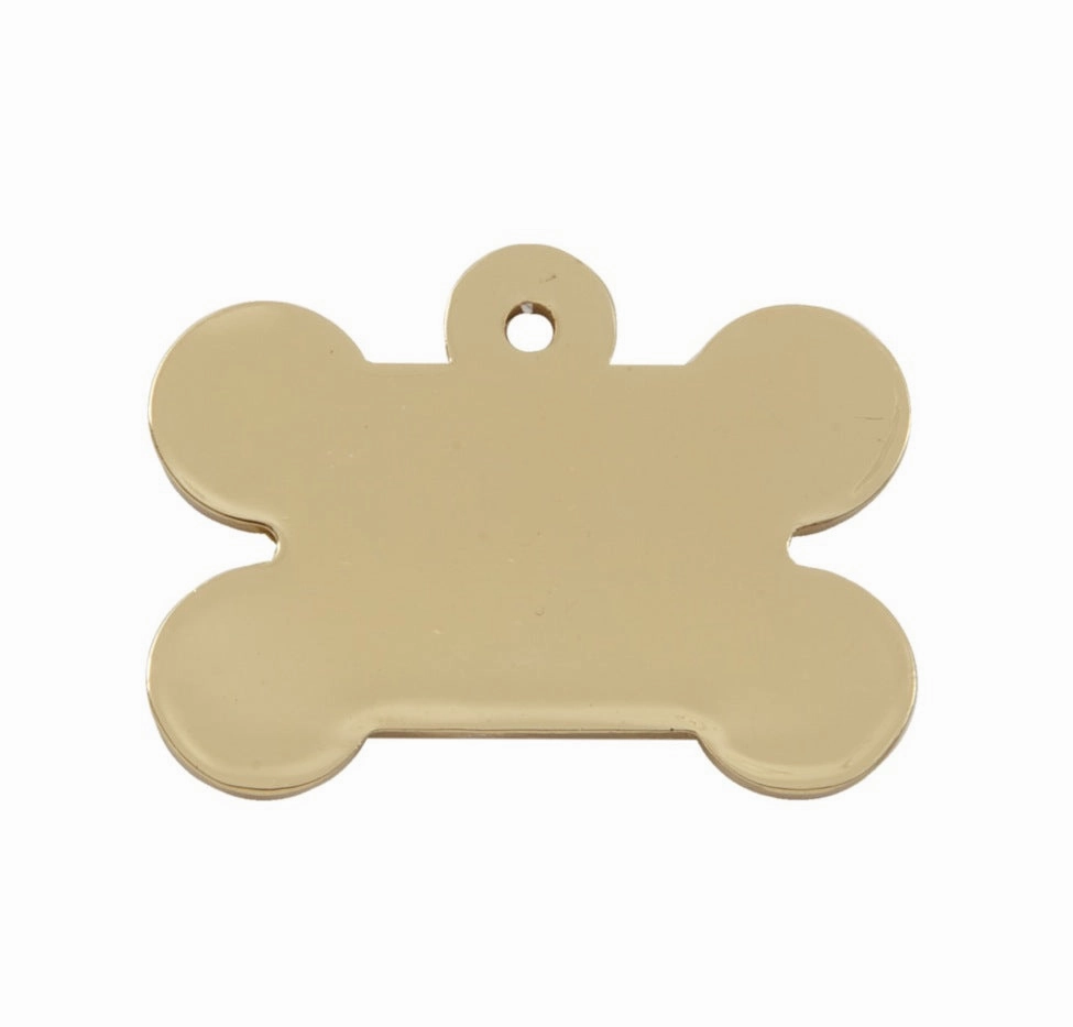 Chunky Gold Small Bone Designer Dog Tag