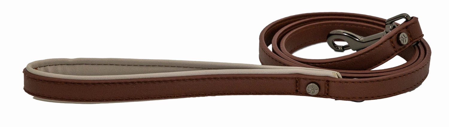 Classic Tech Brown Vegan Leather Dog Collar