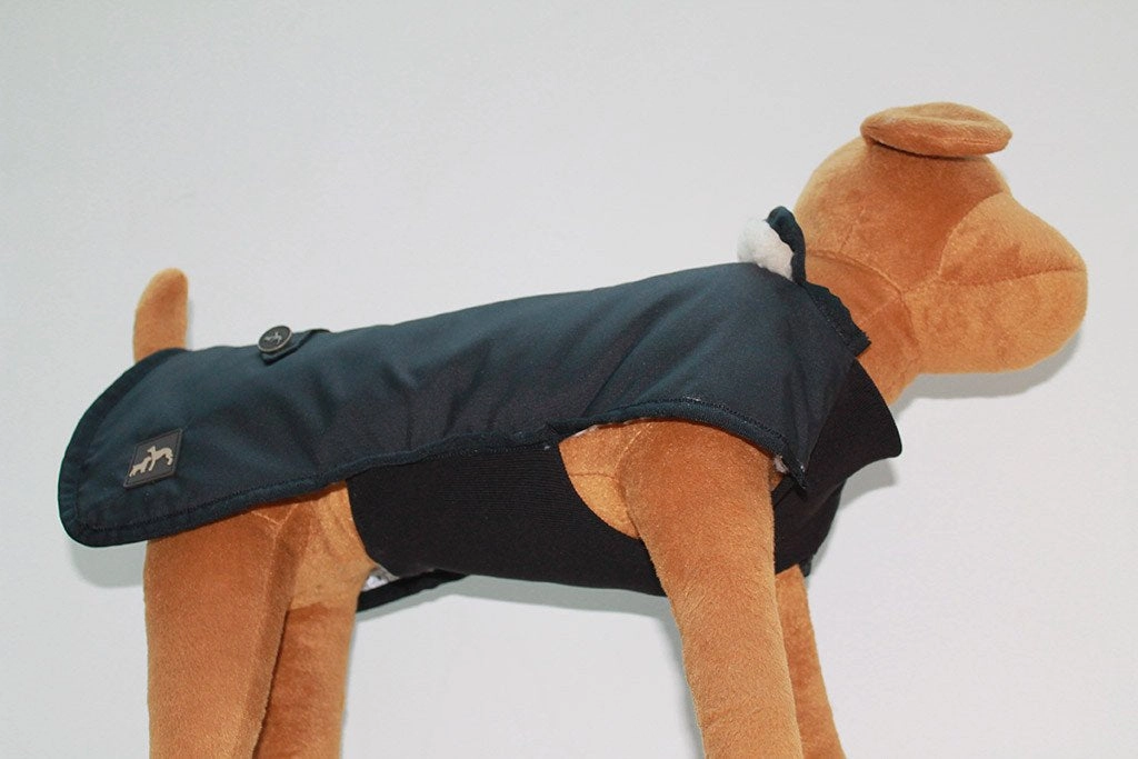 Country and Twee Waterproof Black Underbelly Dachshund Dog Coat