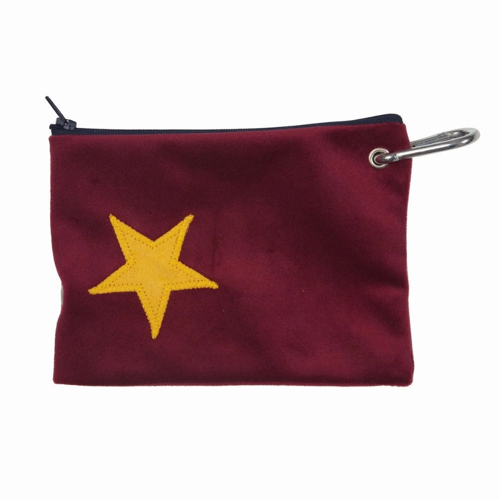 Cranberry Star Velvet Treats Pouch