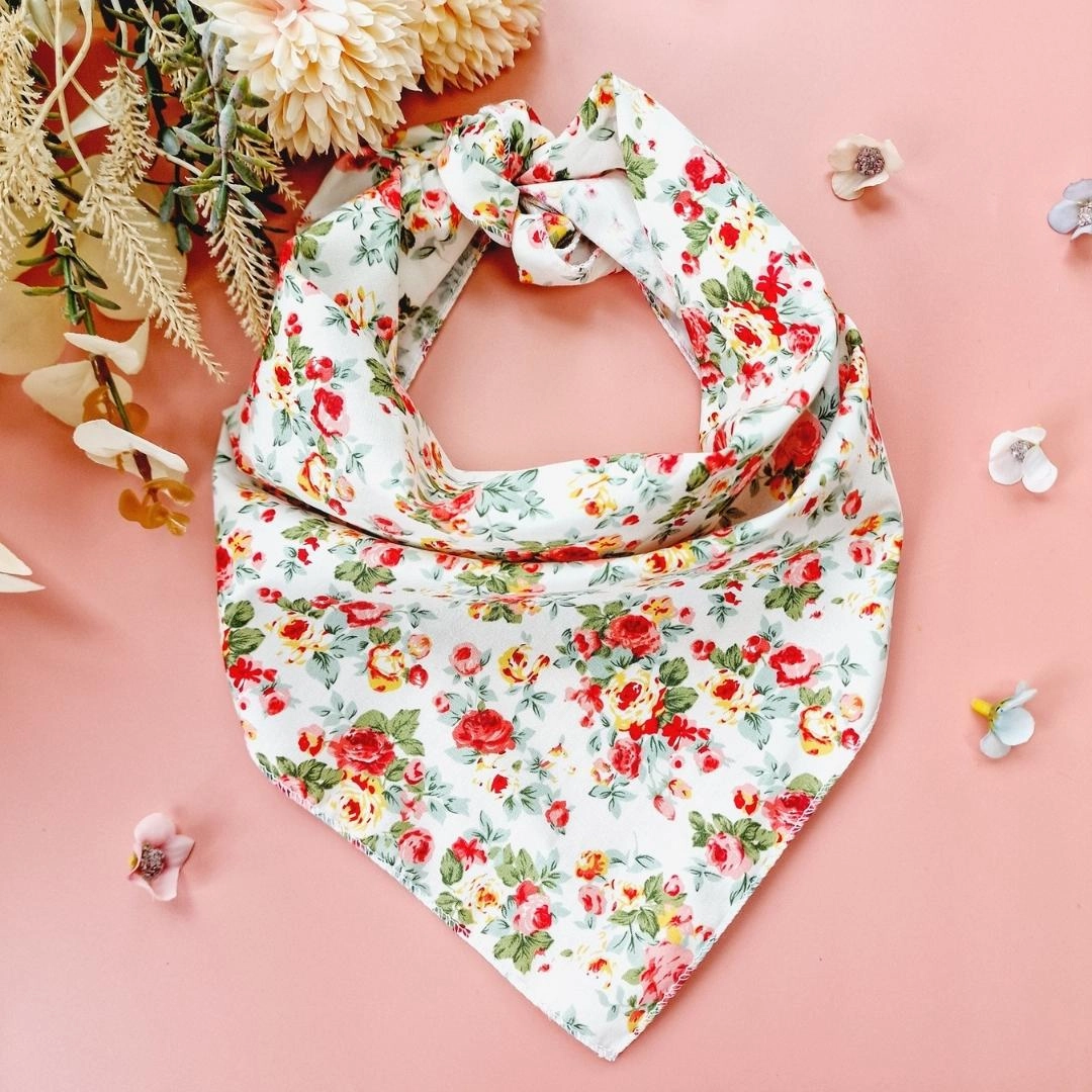 Cream Vintage Dog Bandana