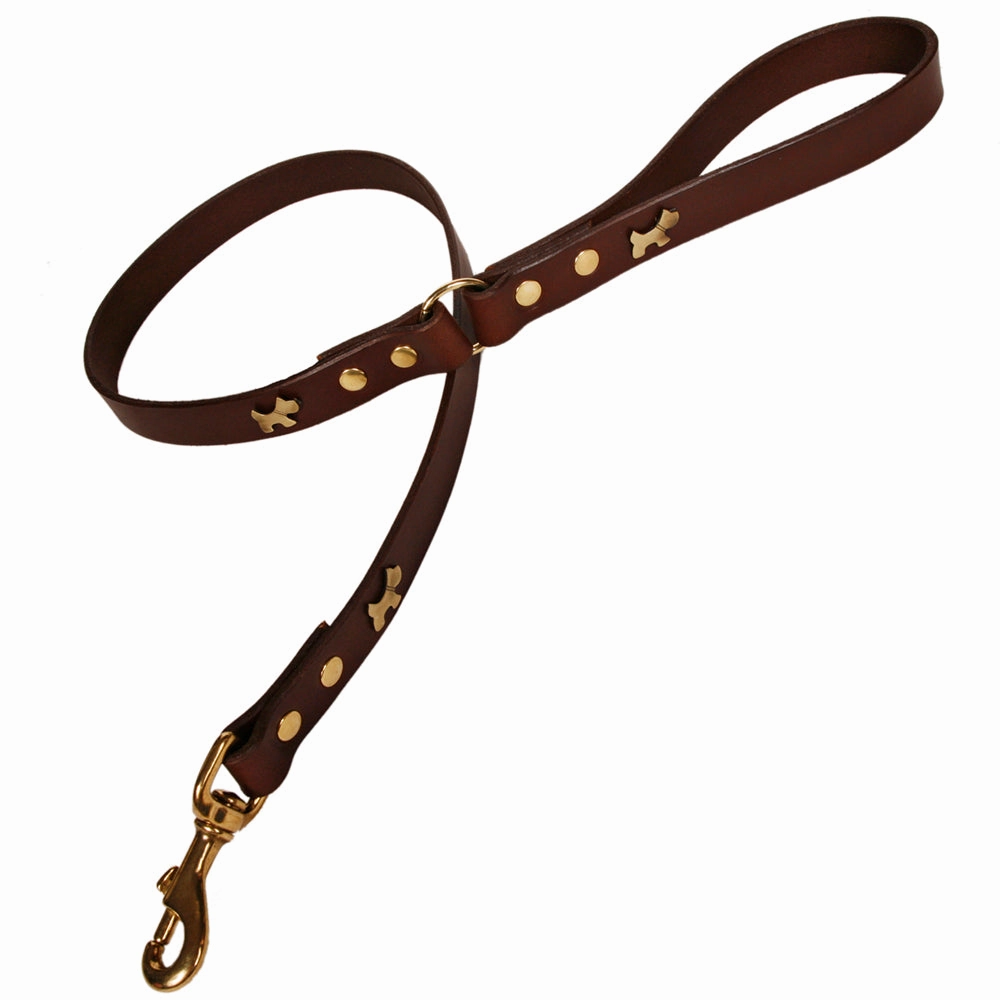 Creature Clothes Brown Leather Dog Leads