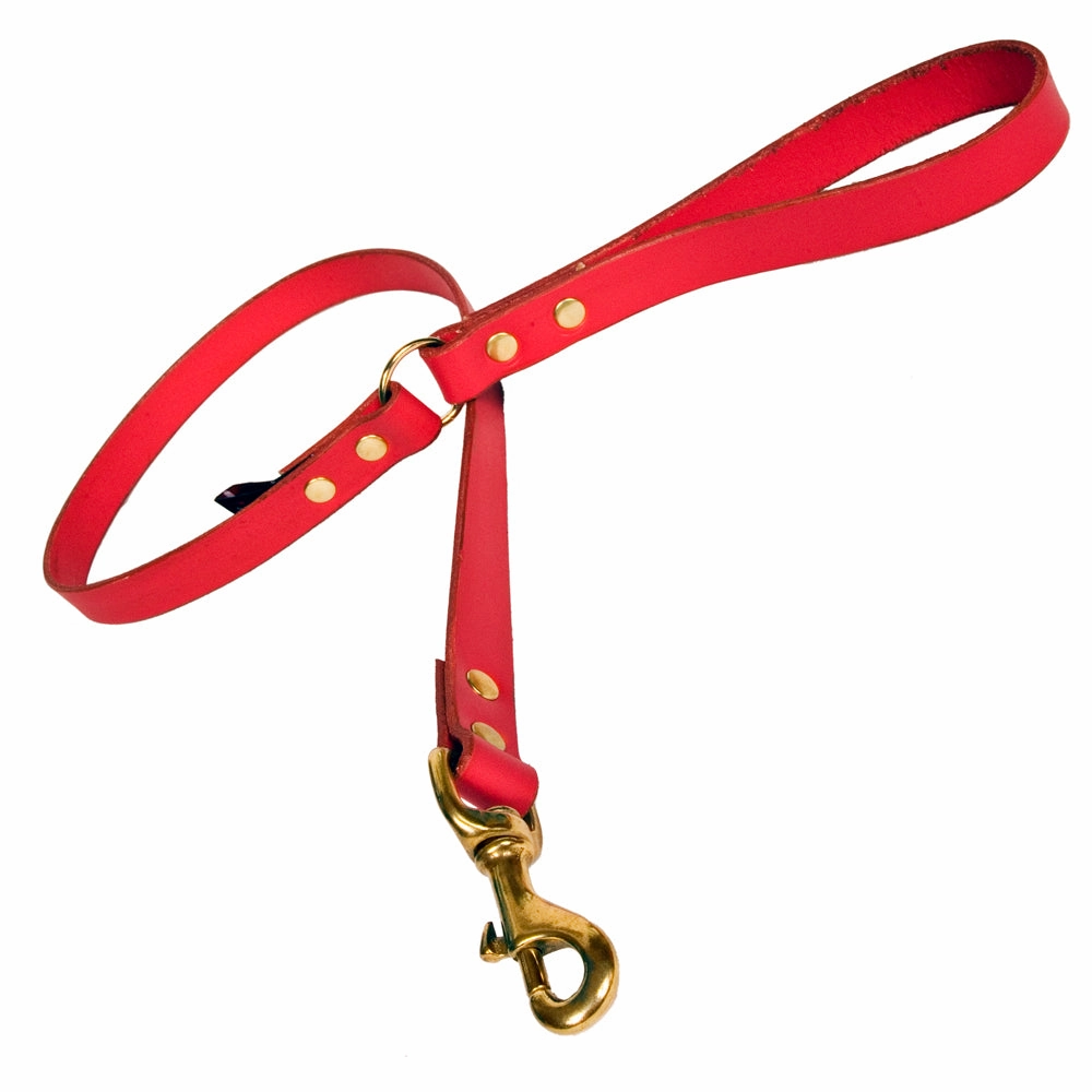 Creature Clothes Red Leather Dog Leads