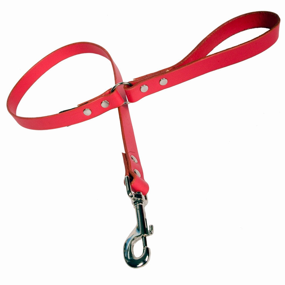 Creature Clothes Red Leather Dog Leads