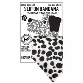 Creature Clothes Slip On Bandana In Dalmatian Faux Fur