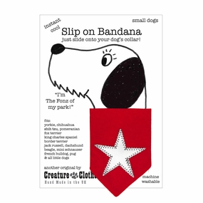 Creature Clothes Slip On Dog Bandana Red Star