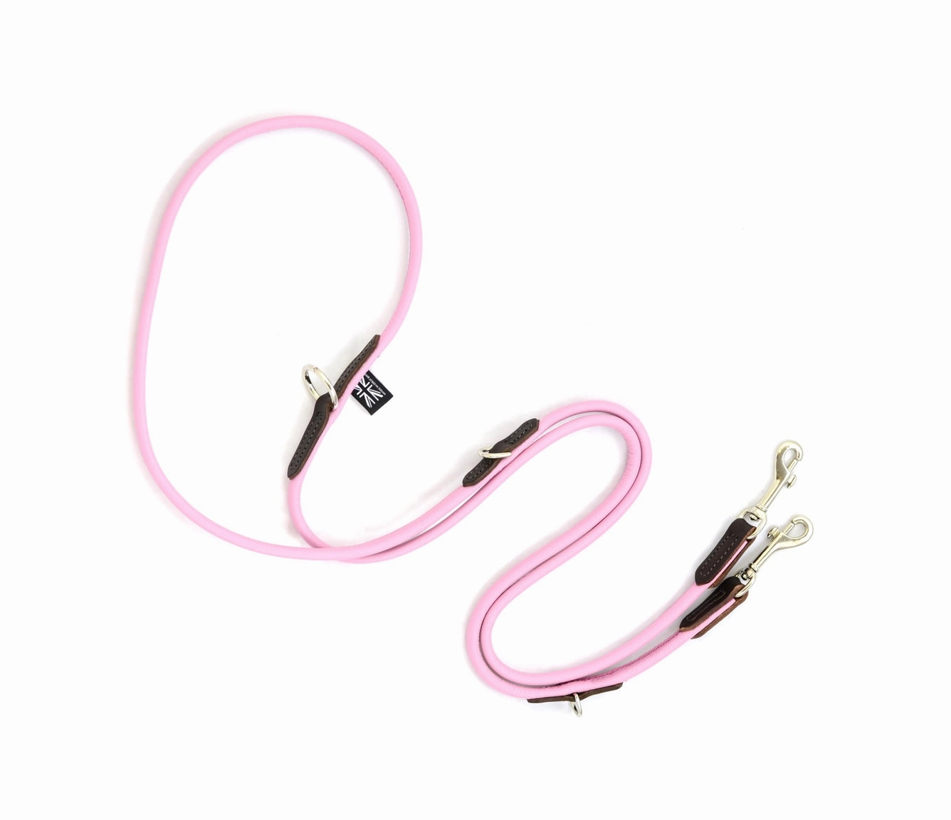 Dogs & Horses Multi-Purpose Luxury Leather Dog Training Lead Pink