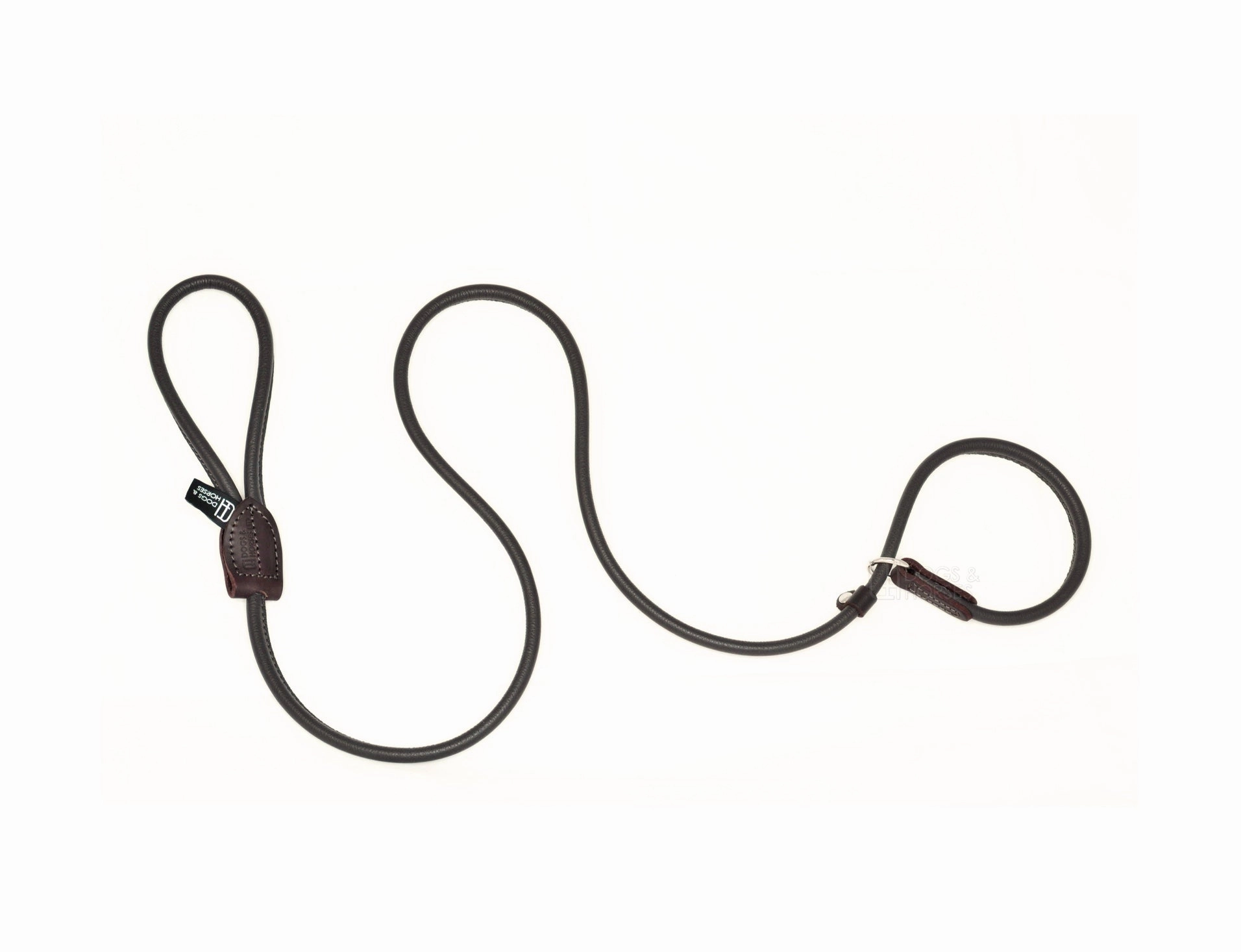 Dogs & Horses Rolled Leather Slip Lead Brown