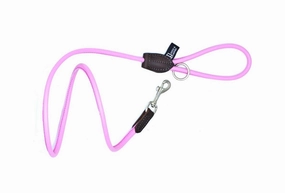 Dogs & Horses Soft Rolled Leather Leads Baby Pink