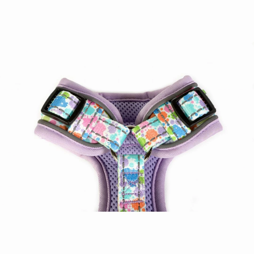 Doodlebone Adjustable Airmesh Dog Harness - Pastel Paint Splat