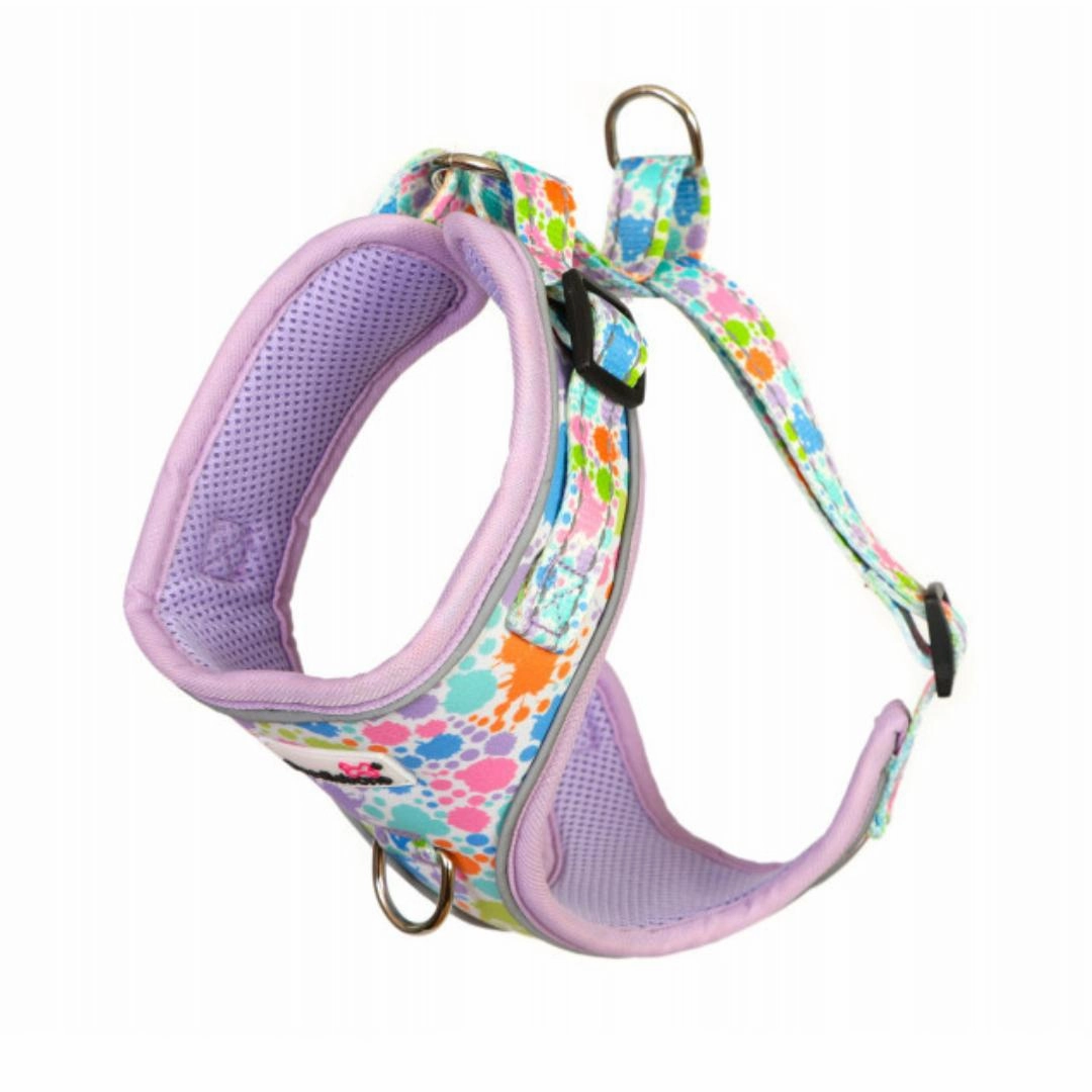 Doodlebone Adjustable Airmesh Dog Harness - Pastel Paint Splat