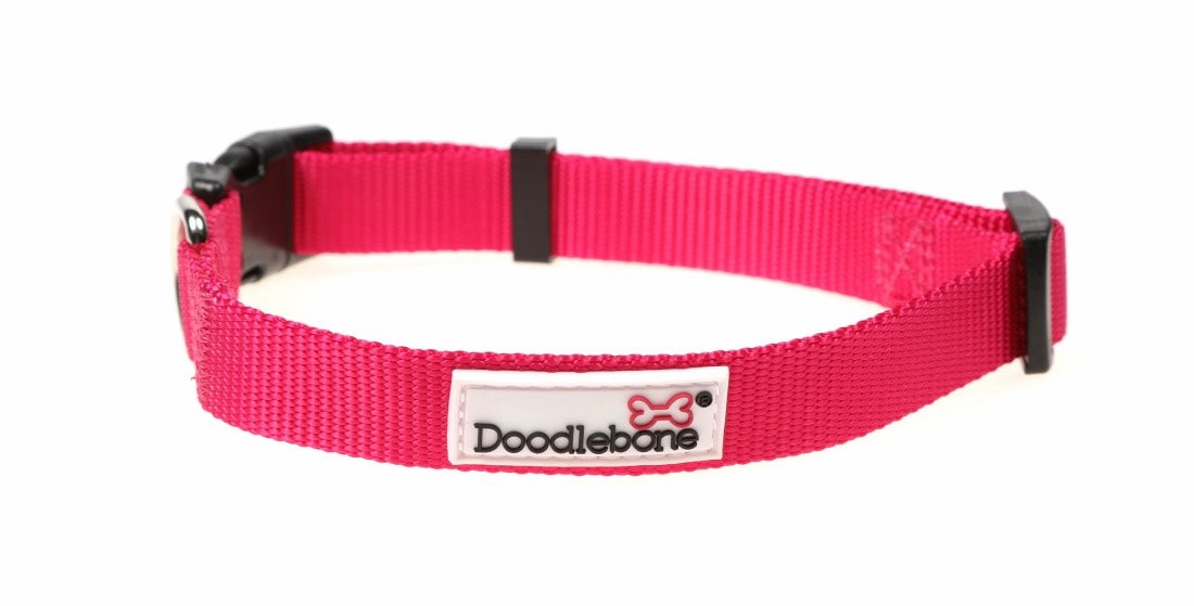 Doodlebone Fuchsia Pink Dog Collar