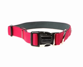 Doodlebone Padded Dog Collar - Fuchsia Pink