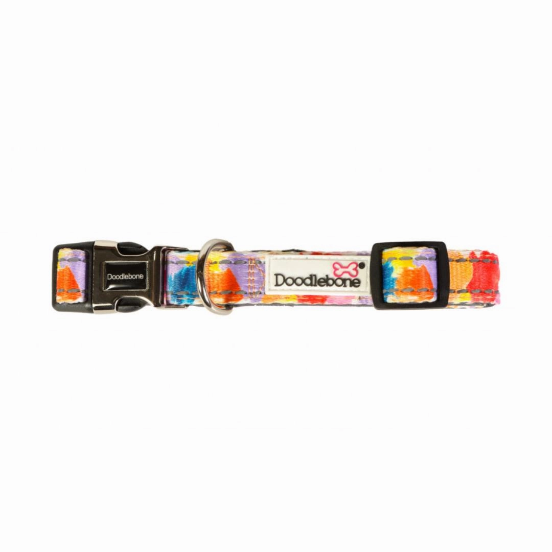 Doodlebone Padded Dog Collar - Watercolour
