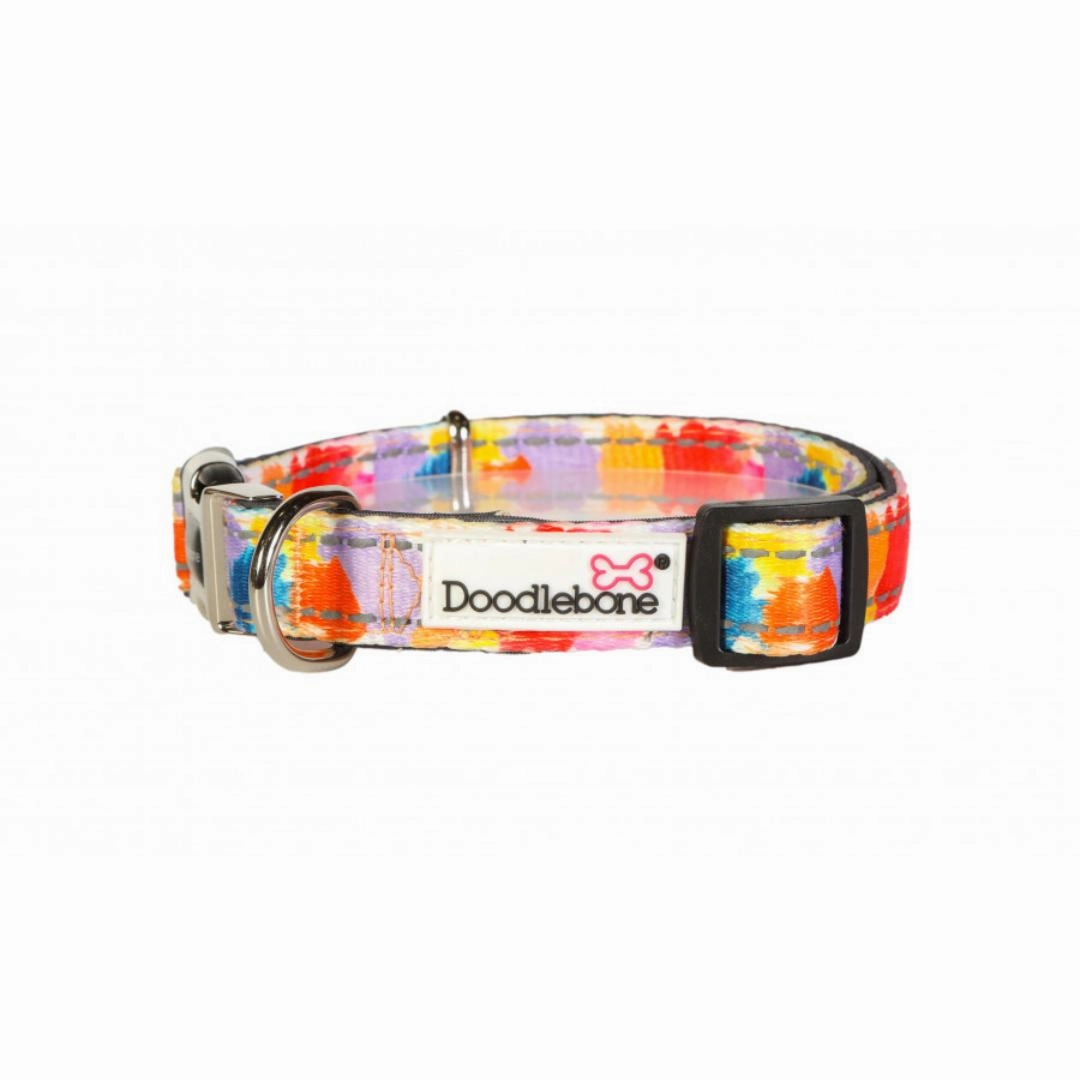 Doodlebone Padded Dog Collar - Watercolour