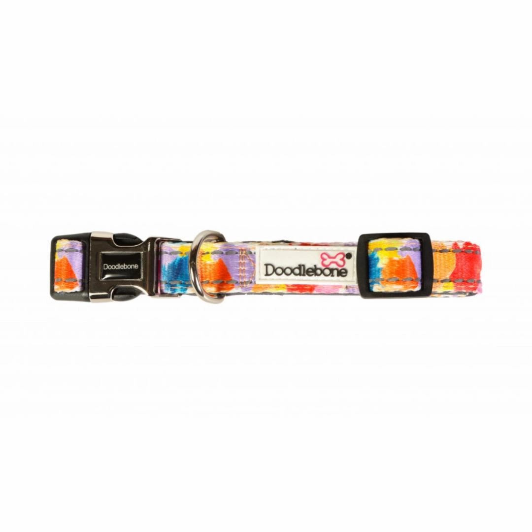 Doodlebone Padded Dog Collar - Watercolour