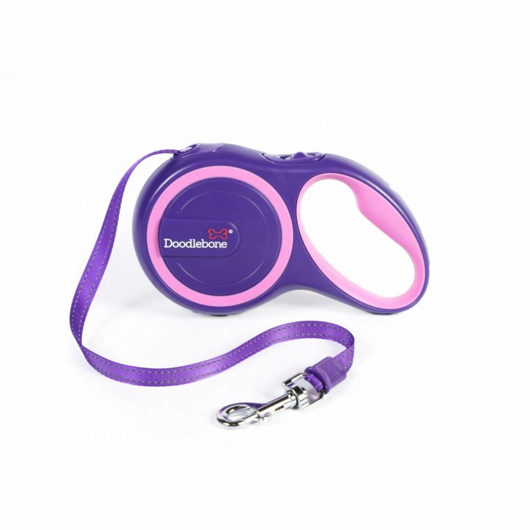 Doodlebone Retractable Dog Lead Violet Purple