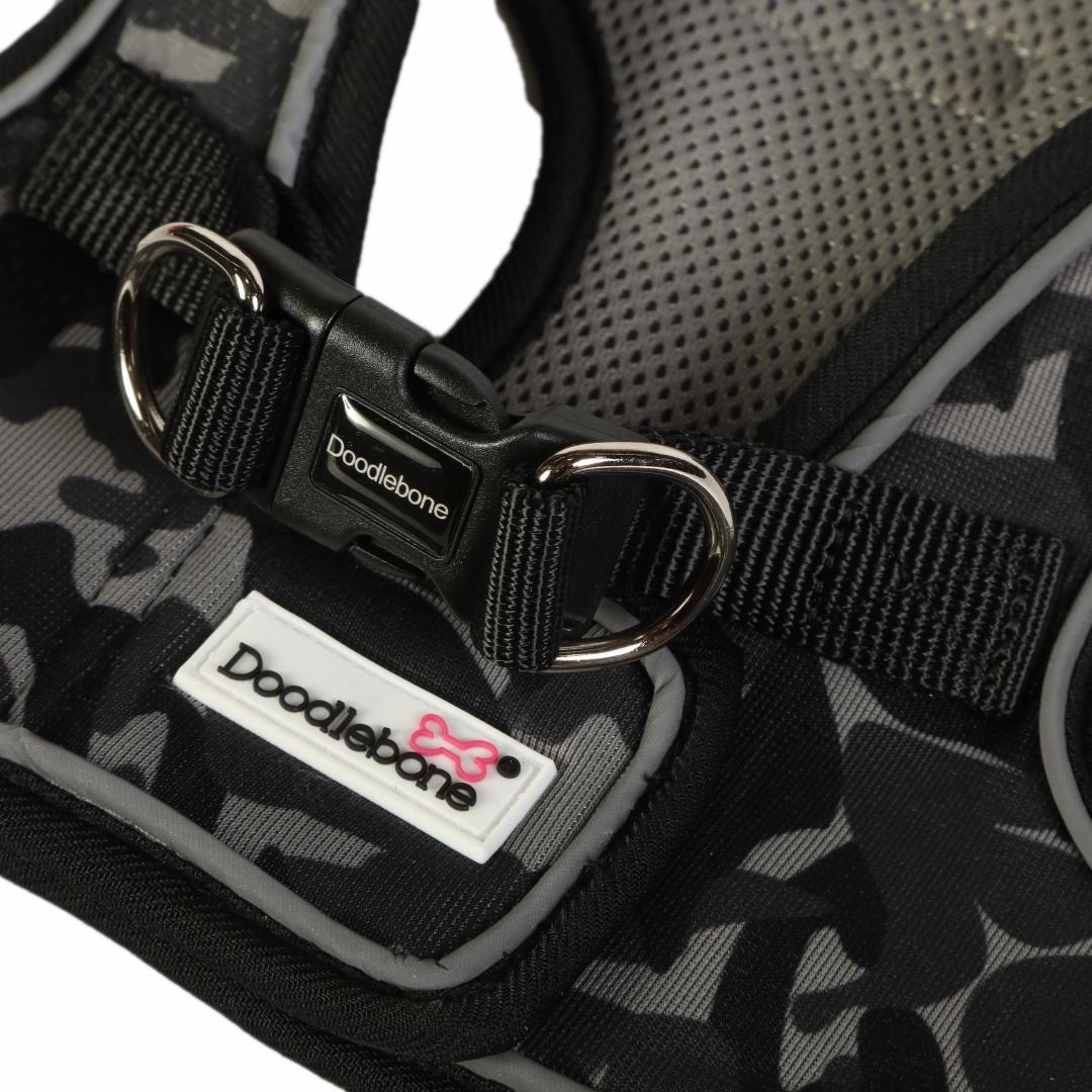 Doodlebone Snappy Step In Dog Harness - Smokey Grey Camo