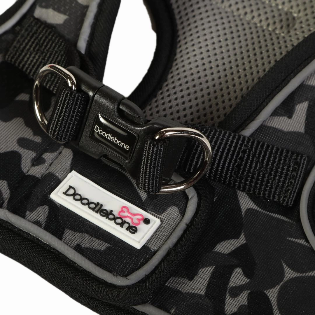 Doodlebone Snappy Step In Dog Harness - Smokey Grey Camo