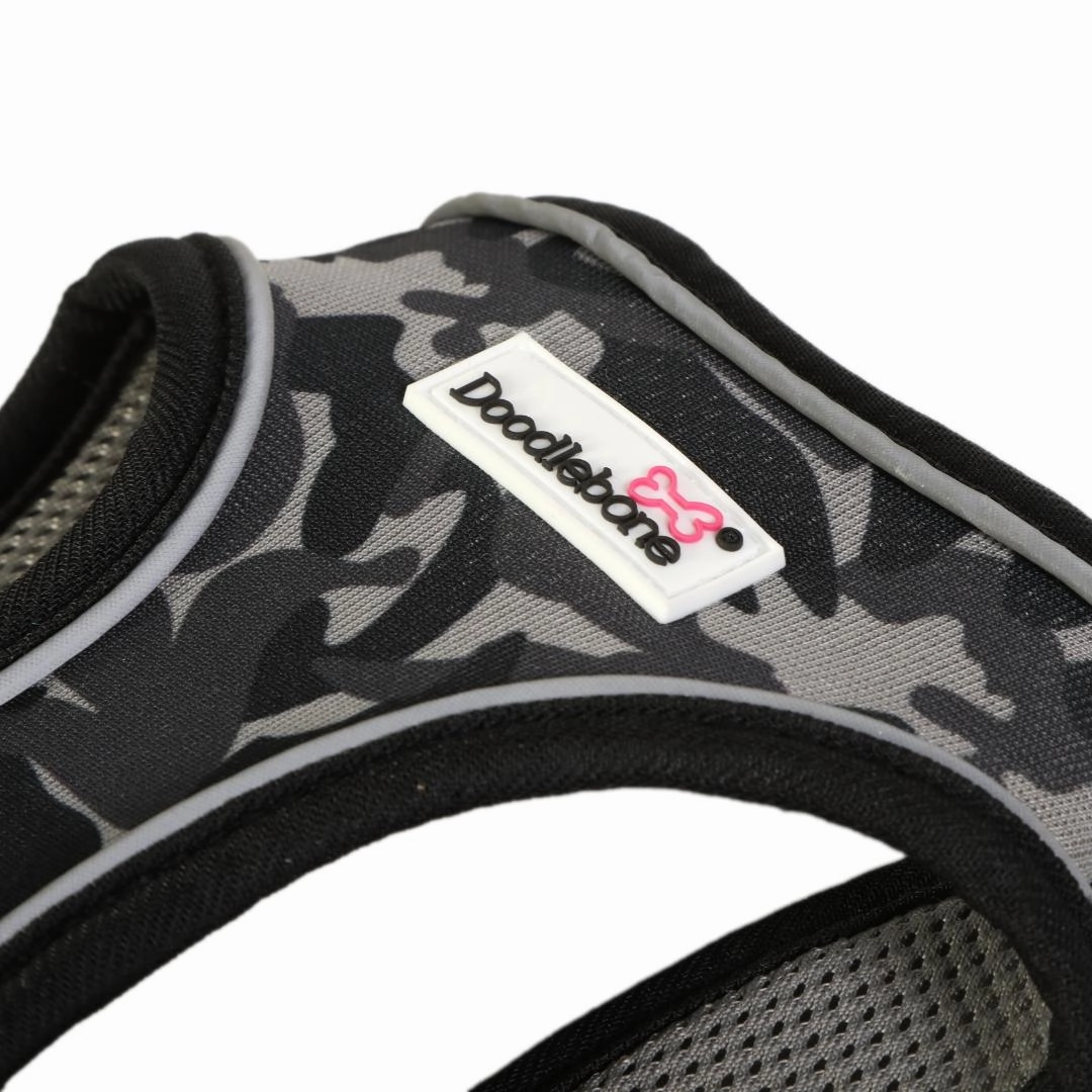 Doodlebone Snappy Step In Dog Harness - Smokey Grey Camo