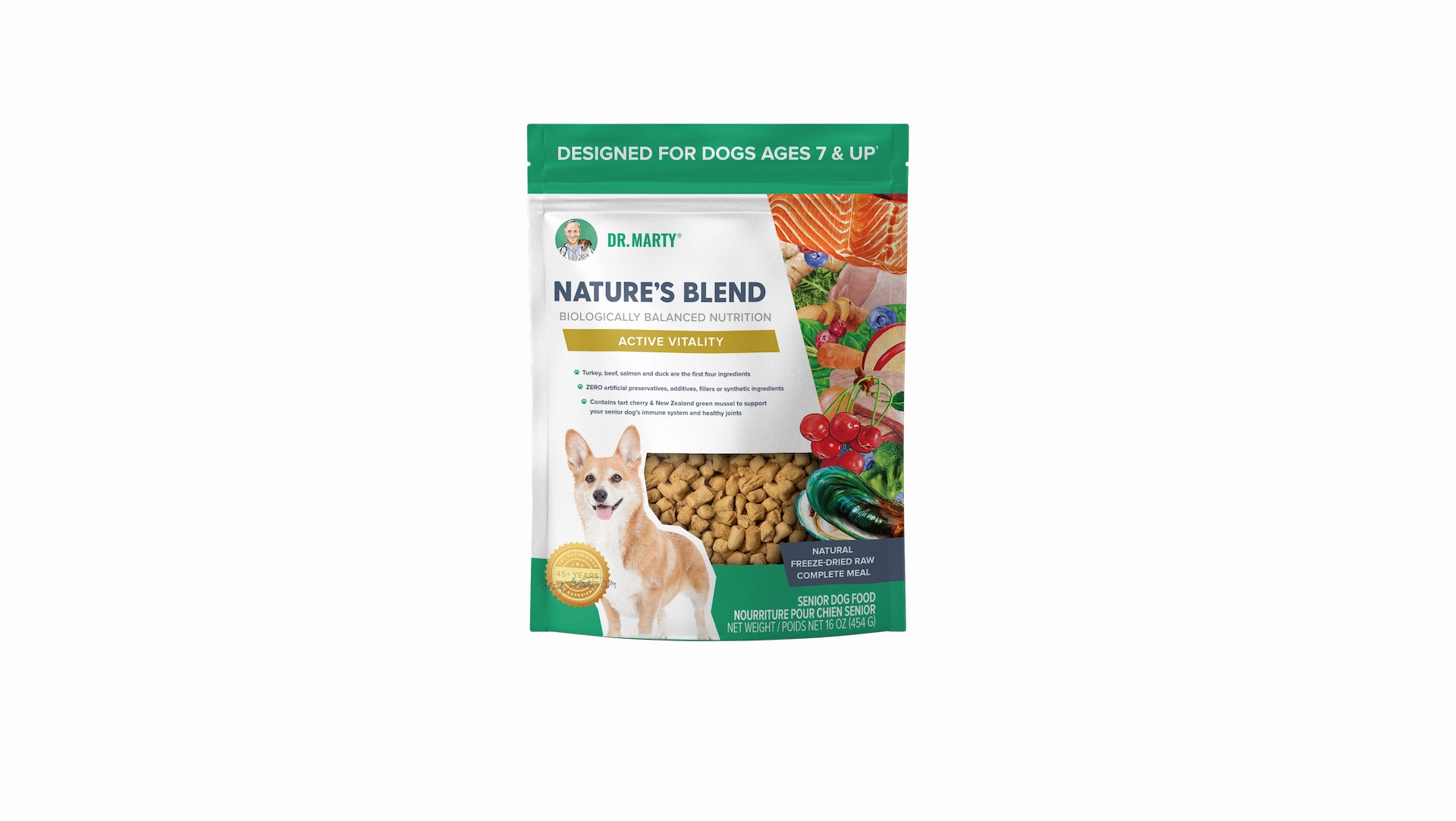 Dr. Marty FD Dog Nature's Blend Active Vitality Seniors 16oz