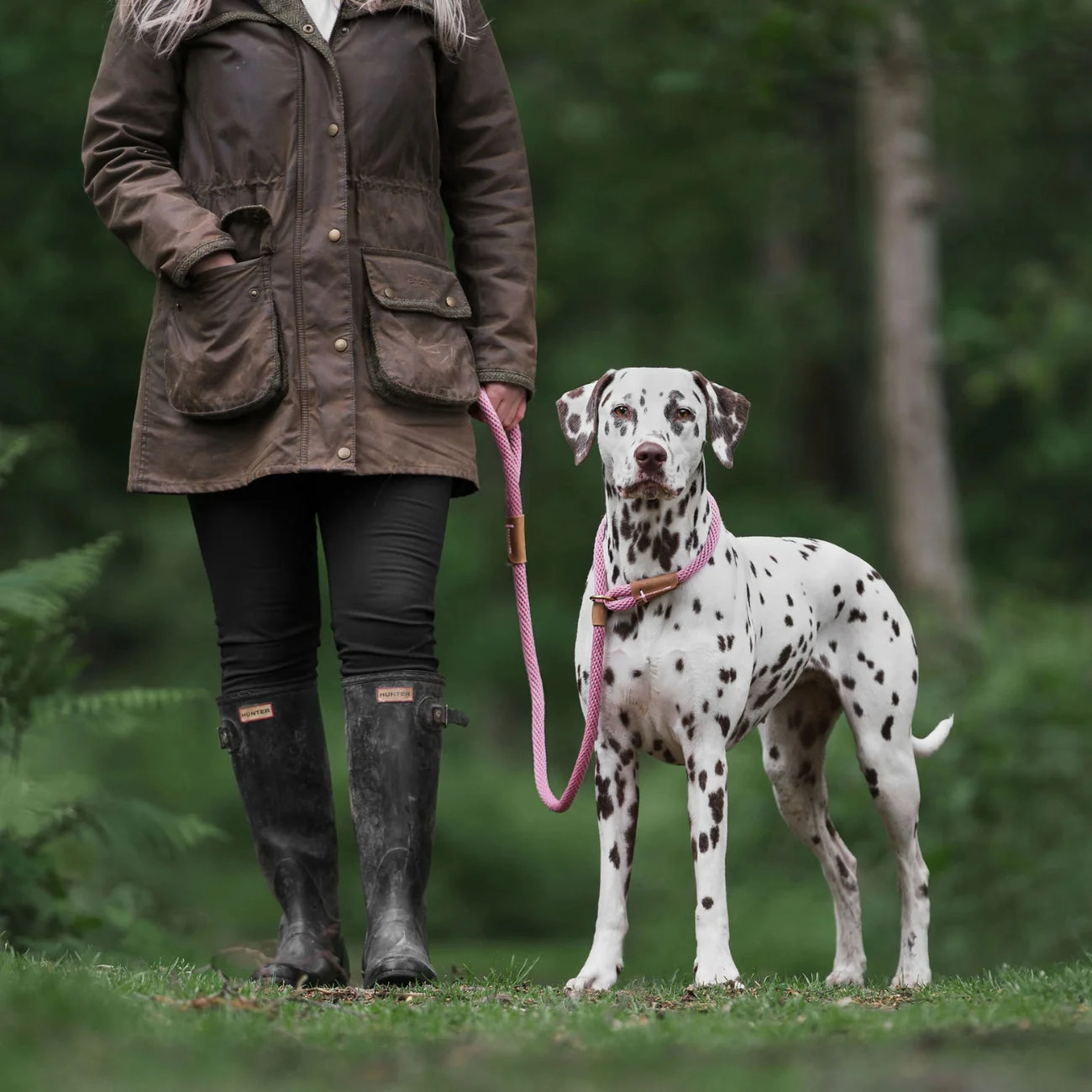 Dusky Pink Rope Dog Lead by Ruff And Tumble