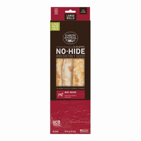 Earth Animal Beef No-Hide? Large 11" Roll Dog Chews Value Pack - 3pk