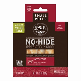 Earth Animal Beef No-Hide? Small 4" Roll Dog Chews Value Pack - 6pk