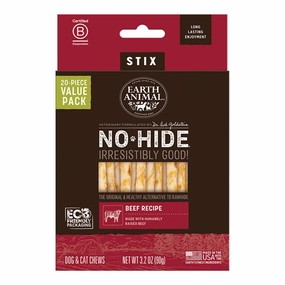 Earth Animal Beef No-Hide? Stix Dog Chews Value Pack - 20pk