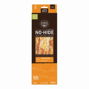 Earth Animal Chicken No-Hide? 11" Large Roll Dog Chews Value Pack - 3pk