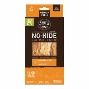 Earth Animal Chicken No-Hide? Medium 7" Roll Dog Chews Value Pack - 3pk