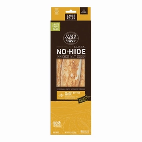 Earth Animal Peanut Butter No-Hide? Large 11" Roll Dog Chews Value Pack - 3pk