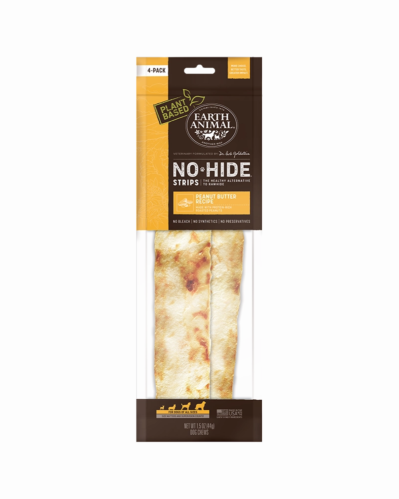 Earth Animal Peanut Butter No-Hide? Strip Dog Chews 4-Pack